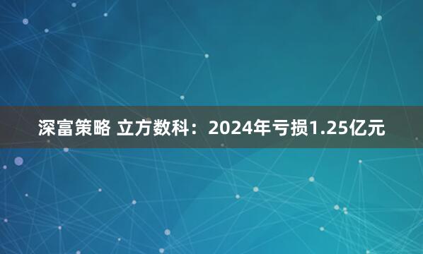 深富策略 立方数科：2024年亏损1.25亿元